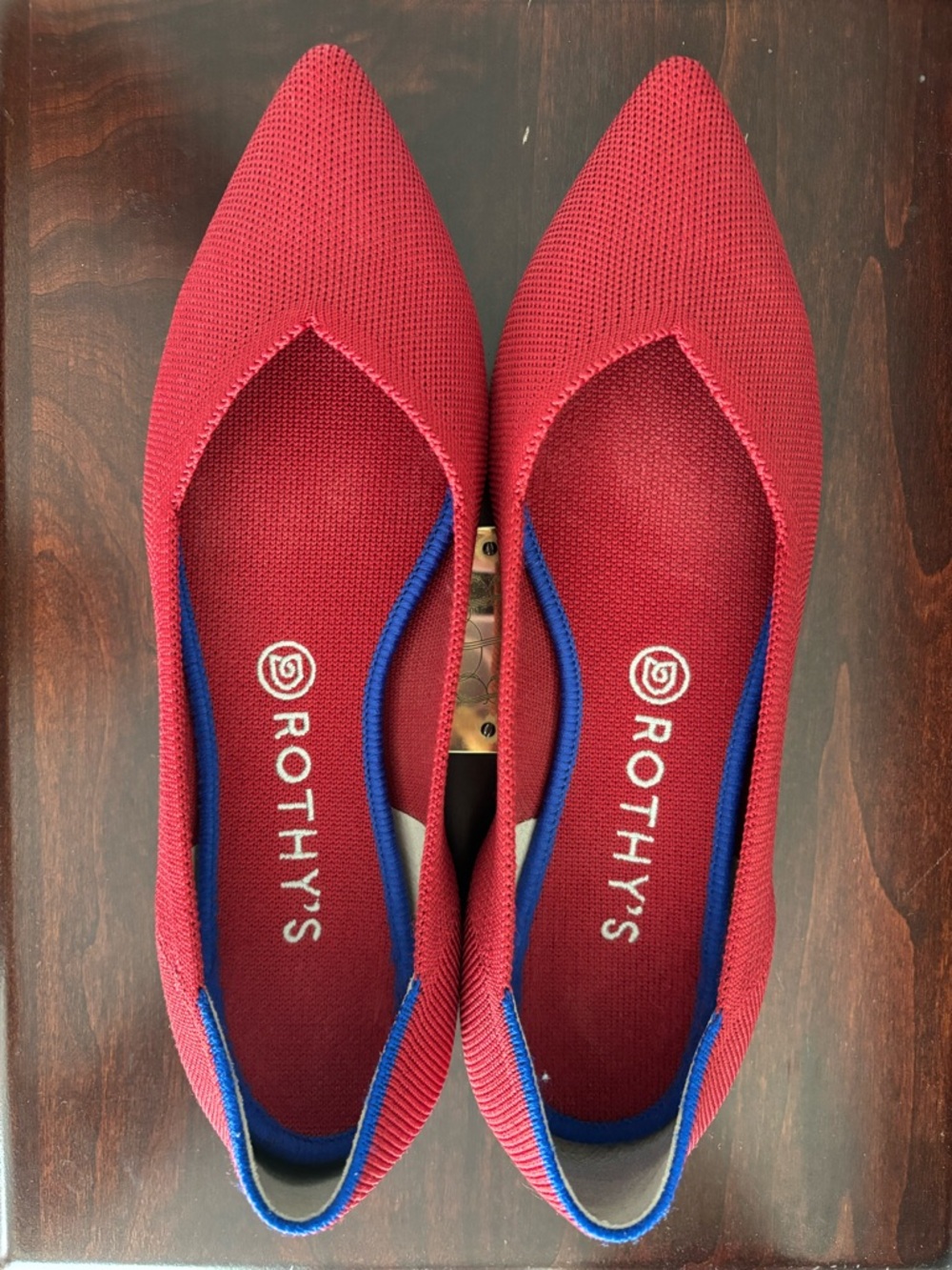 Rothy's The Point Women's Red Knit Flats, size 10